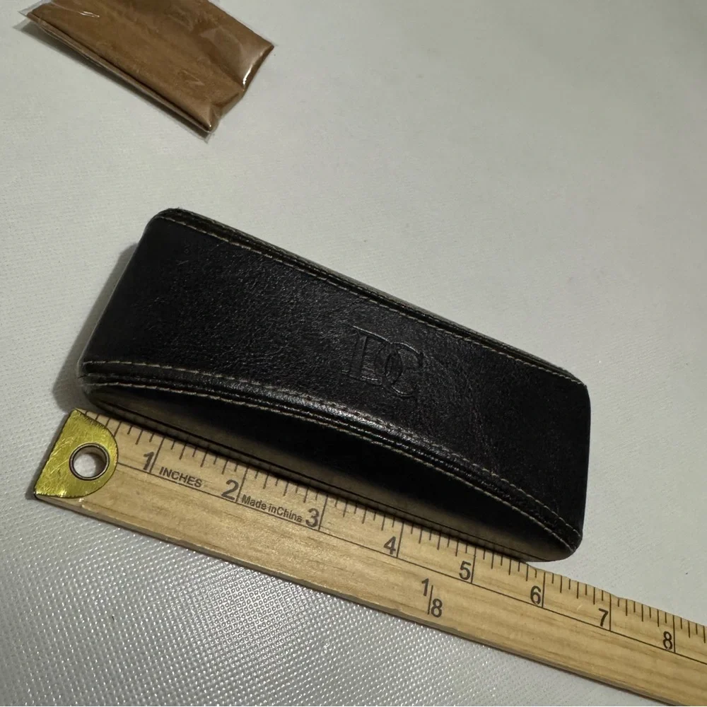 Di Caprio Black Leather Classic Sunglasses Glasses Case‎